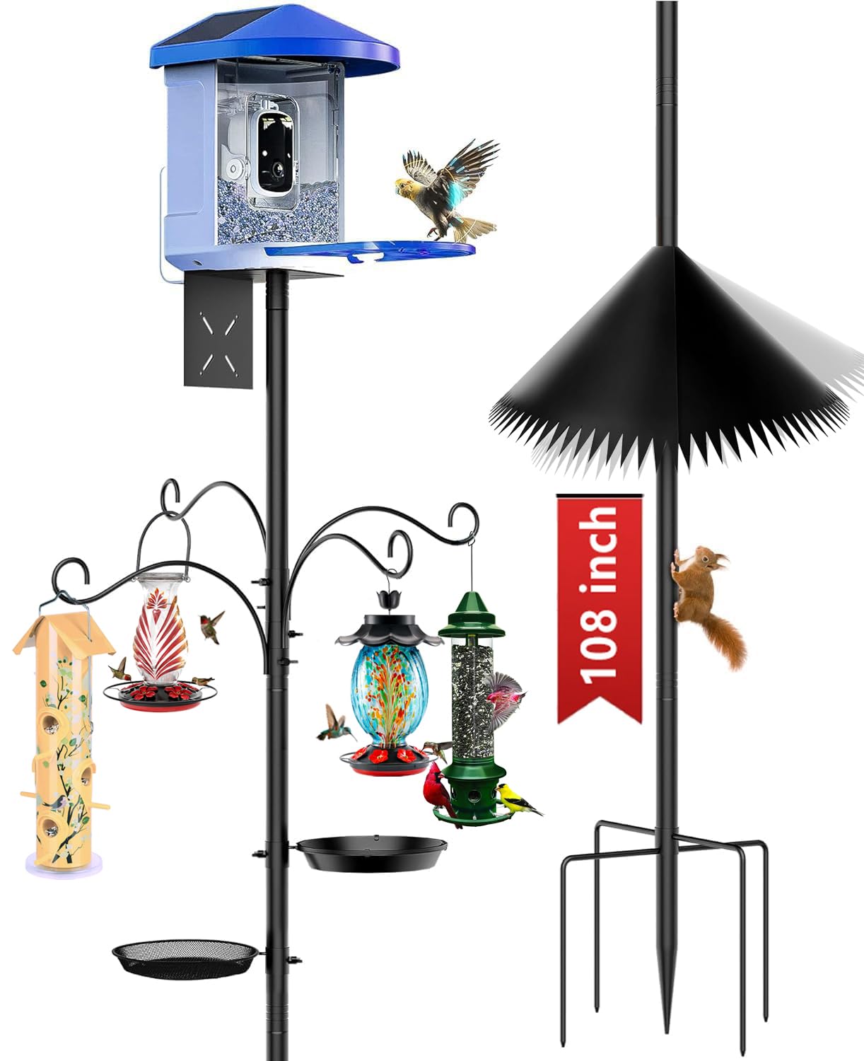 Boostool Bird Feeder Pole Base provides stable five-prong support for outdoor use.