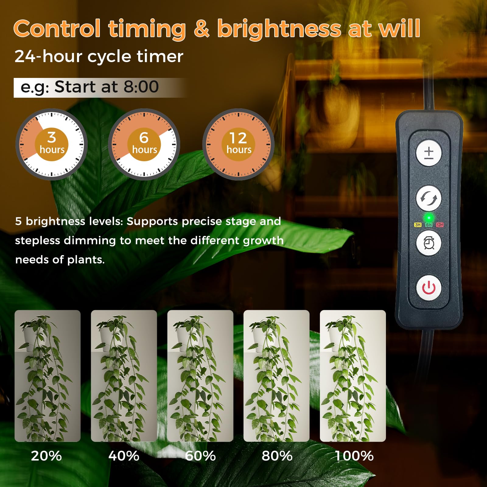 Boostool grow light vertical side-emitting LEDs illuminate dense plant canopies evenly