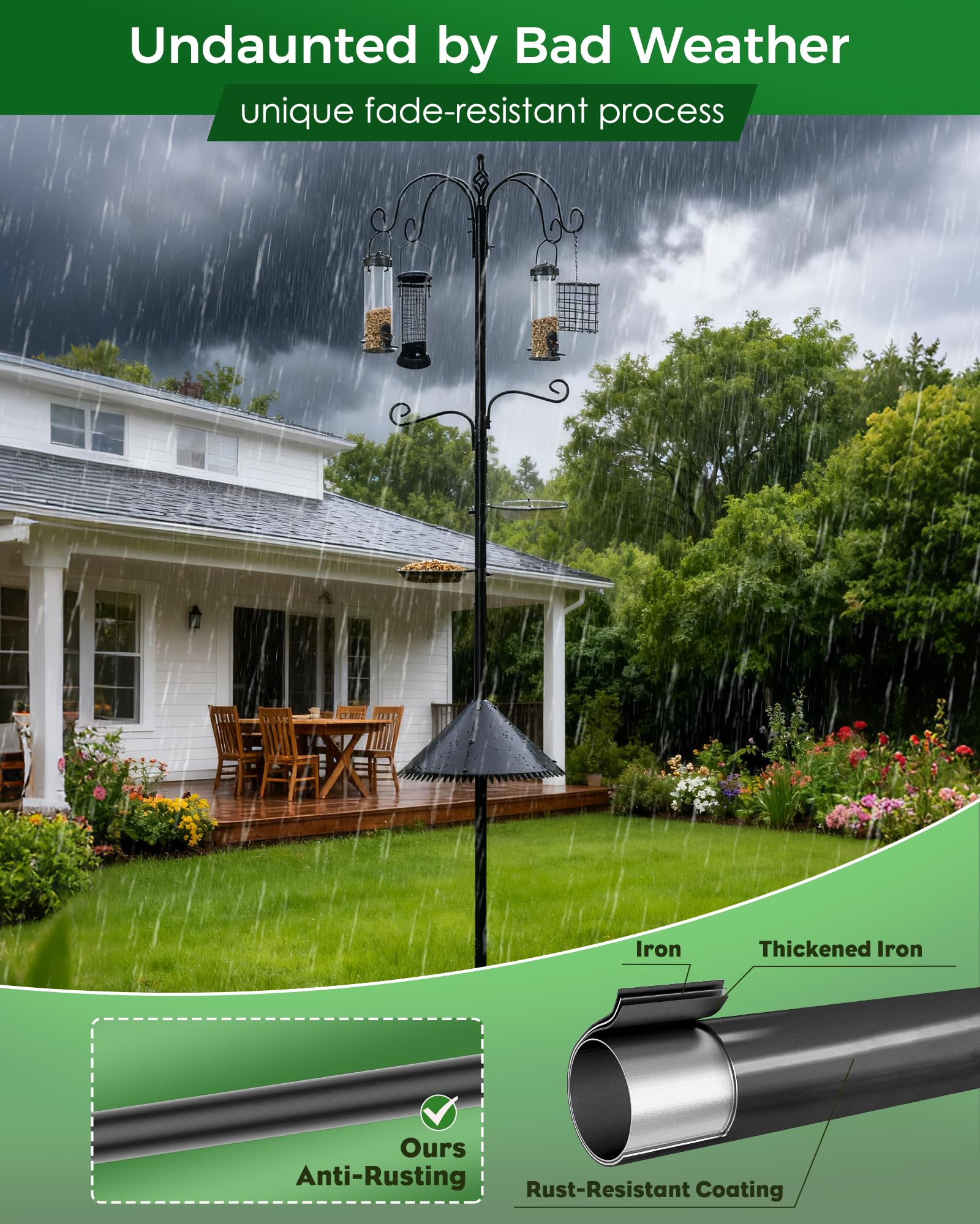 Boostool Metal pole stand demonstrates durable, rust-resistant construction for outdoor use