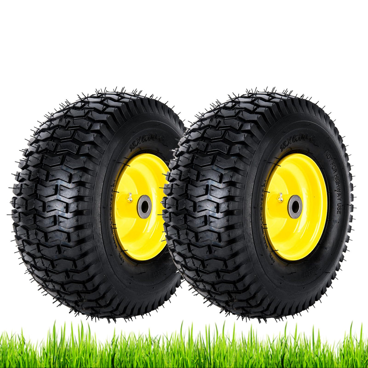 BOOTOP PIN 15x6.00-6 front tire wheel assembly for John Deere riding mowers with precise fit.