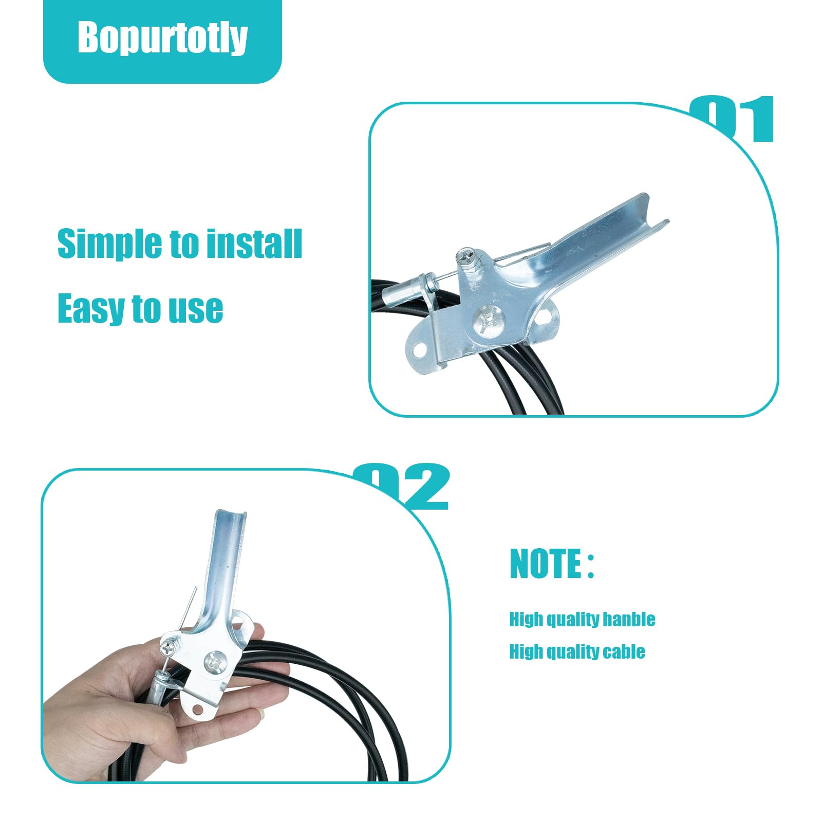 Bopurtotly durable lawn mower cable mounted for long-lasting performance