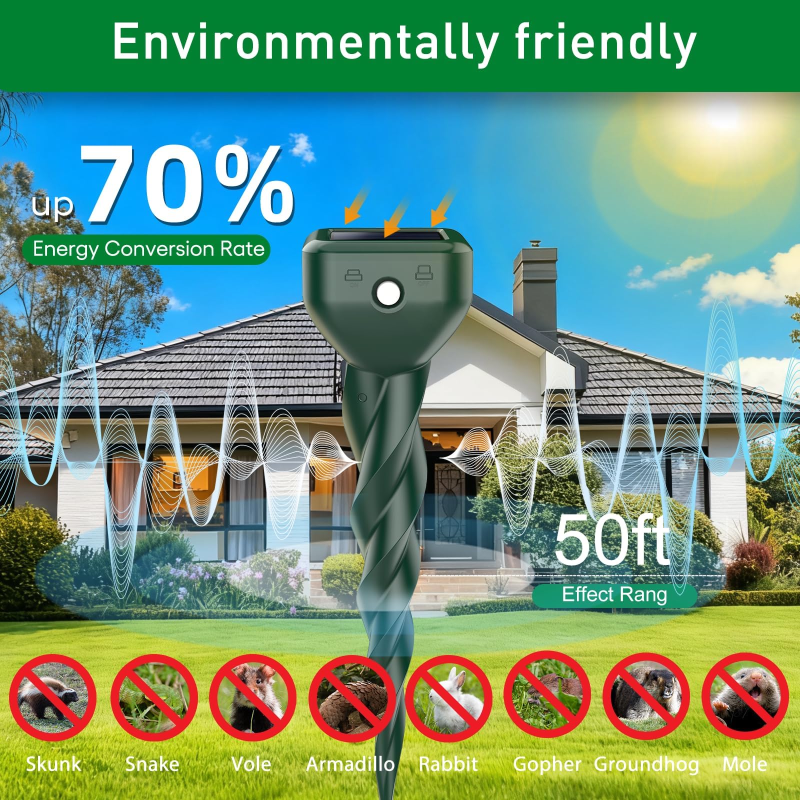 BORHOOD Easy Installation Stake simply insert and switch on for 24/7 protection