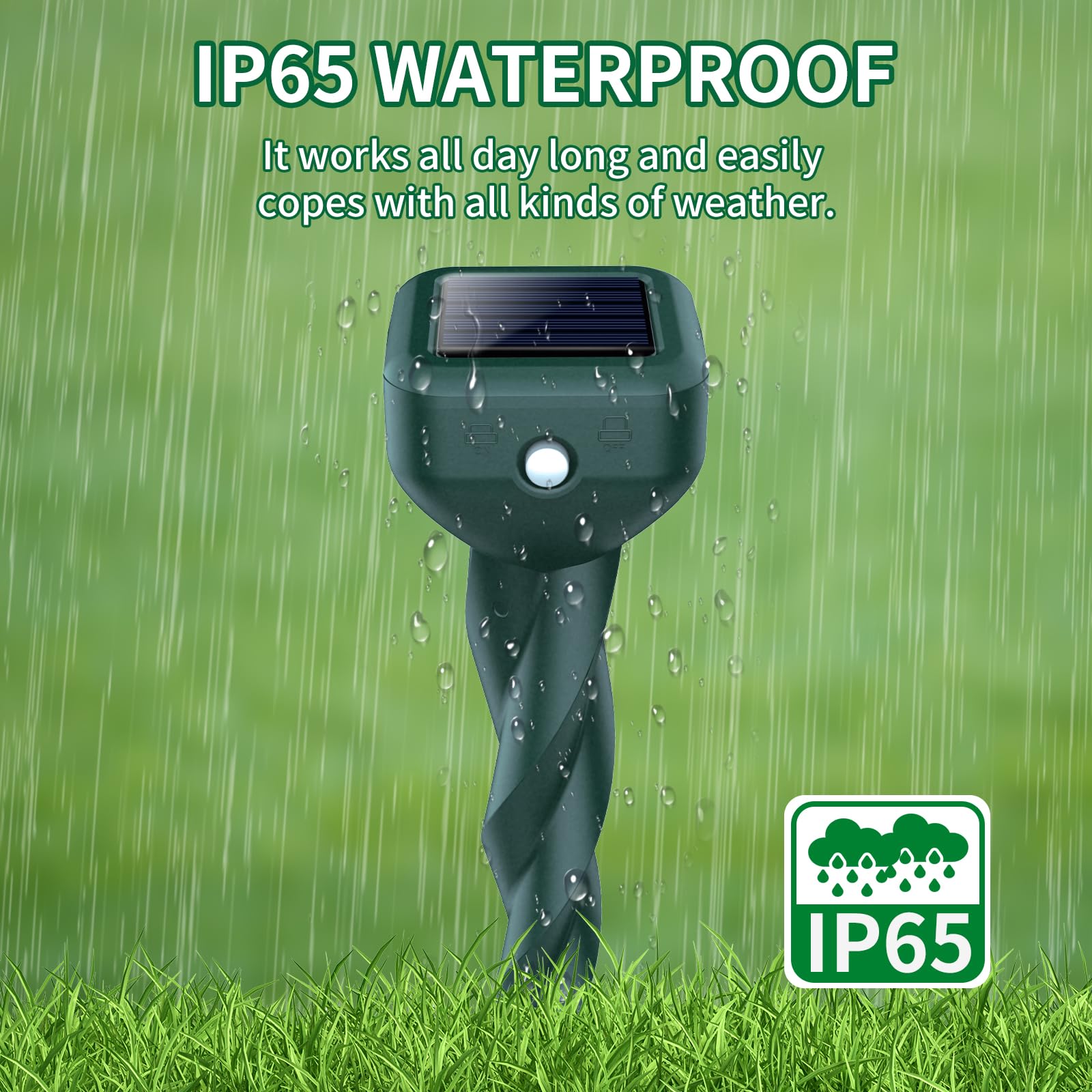 BORHOOD IP65 waterproof stake withstands rain and sun for durable outdoor protection.