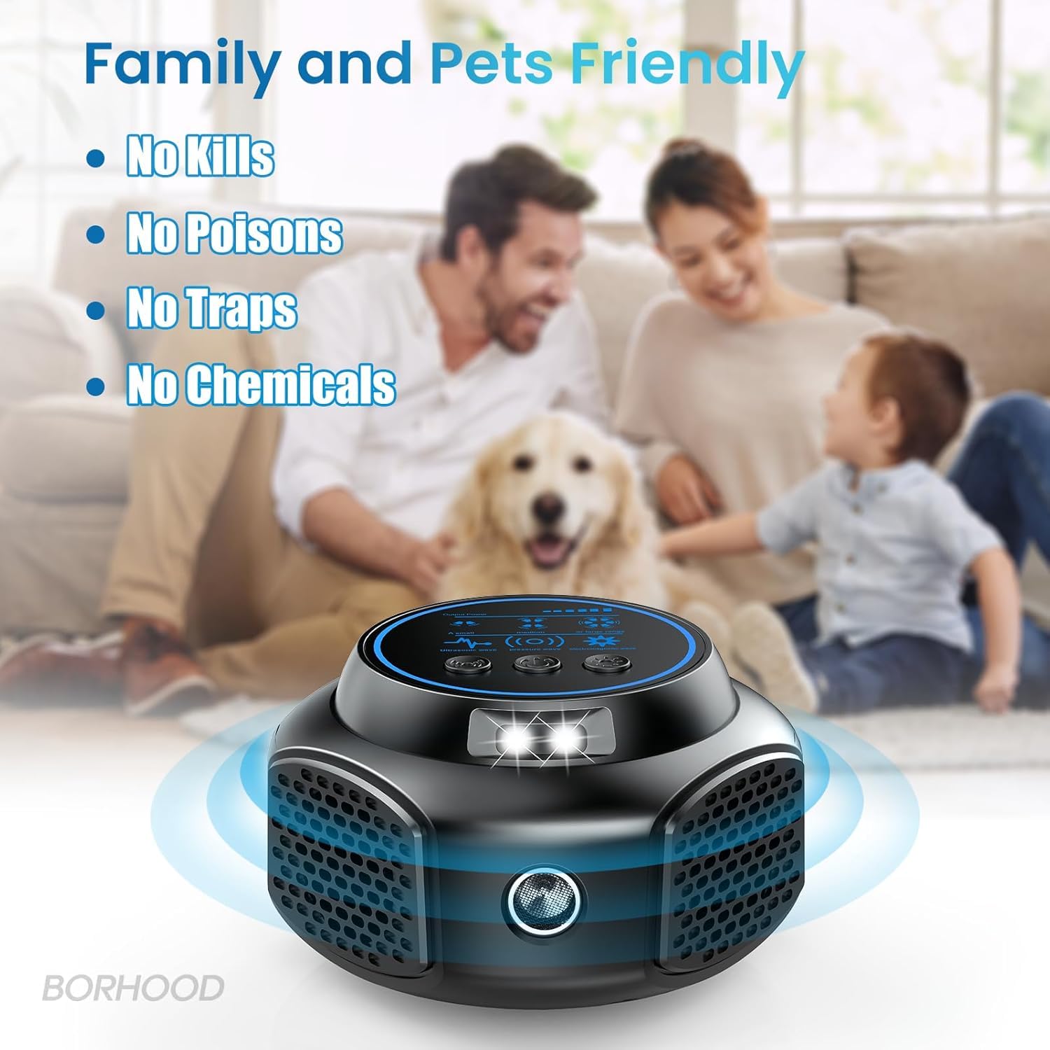 BORHOOD Ultrasonic Mouse Repellent garage use for deterring rodents in storage areas.