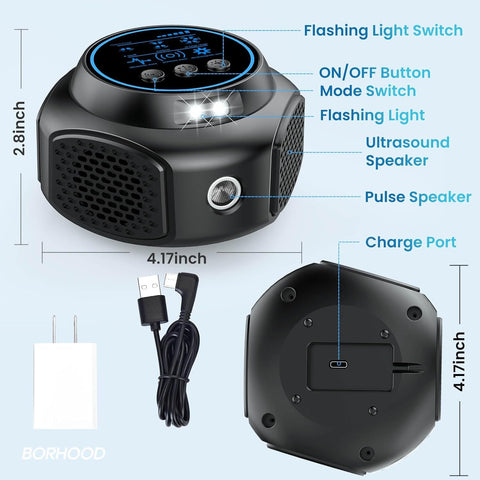 BORHOOD Ultrasonic Mouse Repellent LED indicators show active operation without noise.