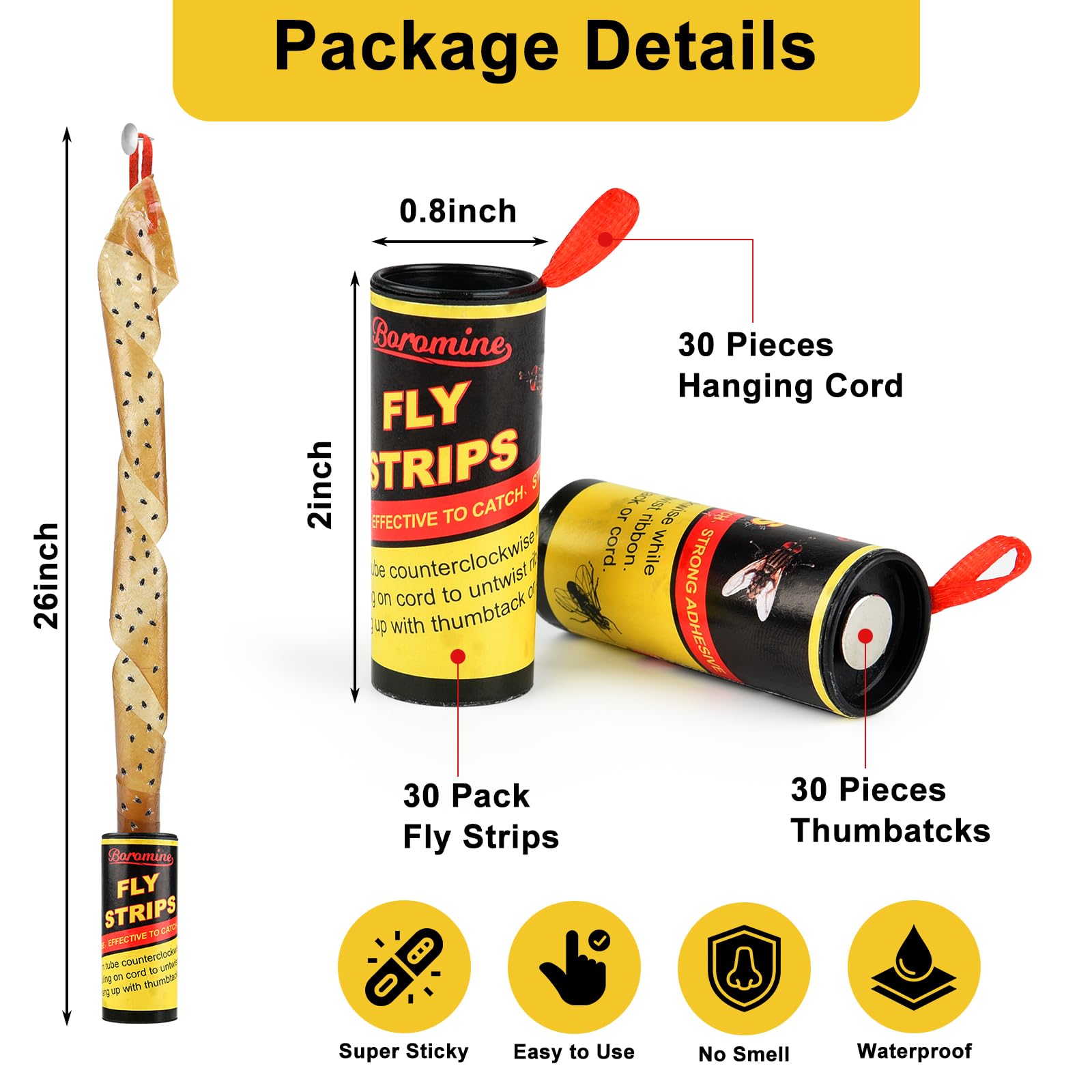Boromine fly strips easy setup with twist-and-unfold design.