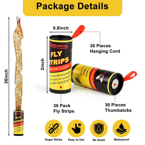 Boromine fly strips easy setup with twist-and-unfold design.