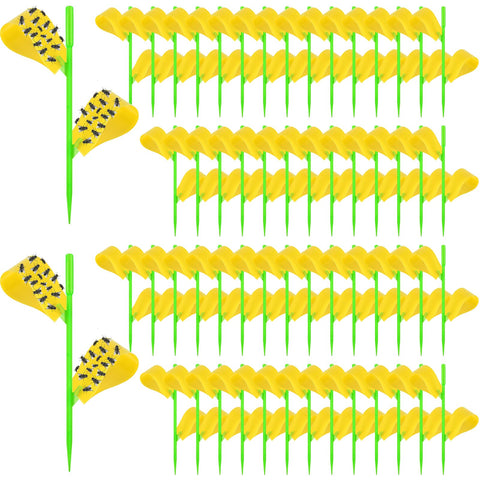 Boromine fruit fly traps with yellow sticky sheets for indoor and outdoor plant protection.