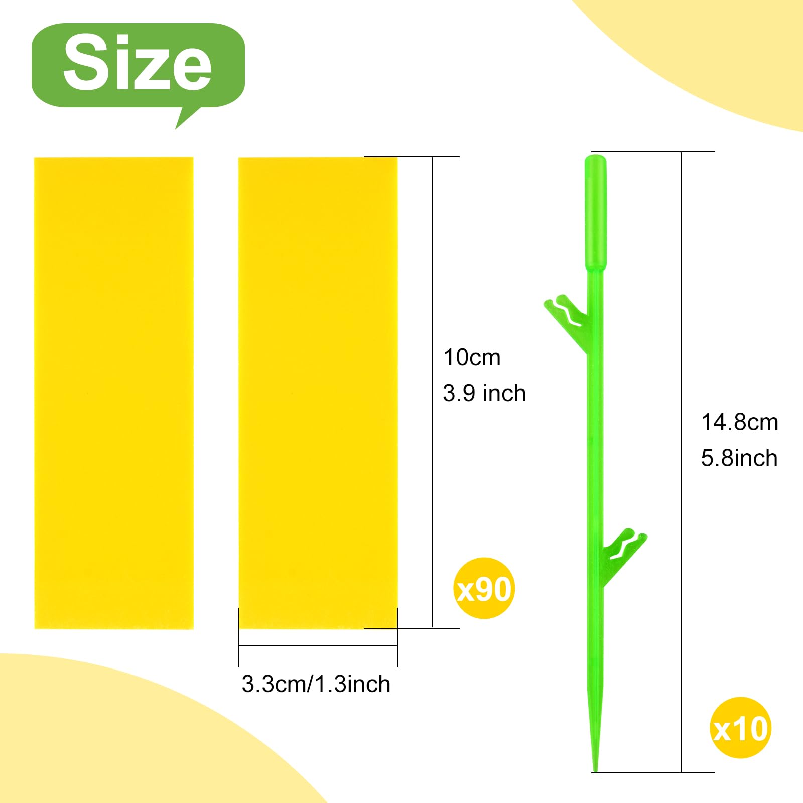 Close-up of Boromine yellow sticky trap showing strong adhesive and color cue for pests.