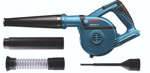 Bosch GBL18V-71N compact blower – cordless power for quick outdoor cleanup.