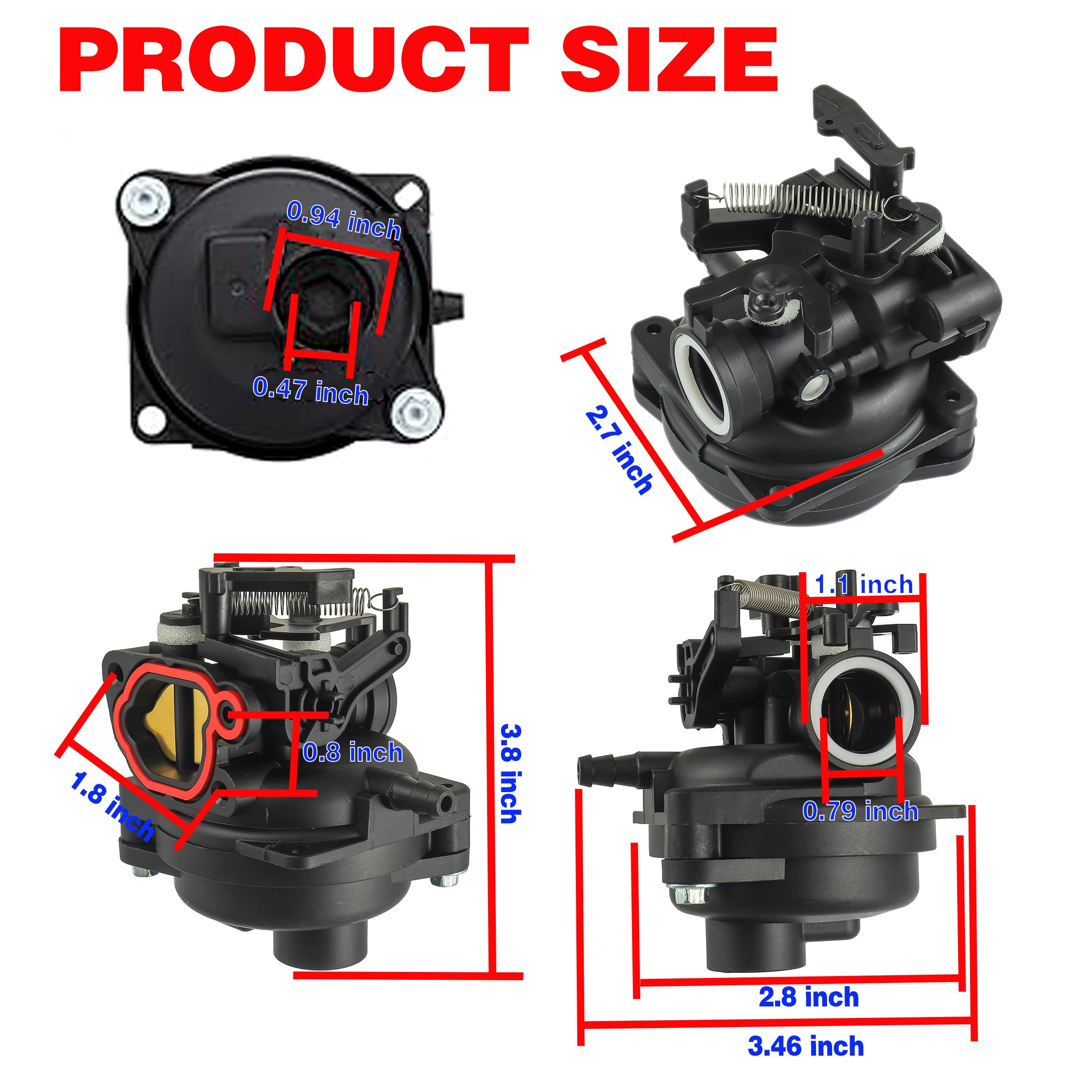 BOSHCHEN 799584 Craftsman carburetor packaging highlights included gaskets and filters for ready installation.