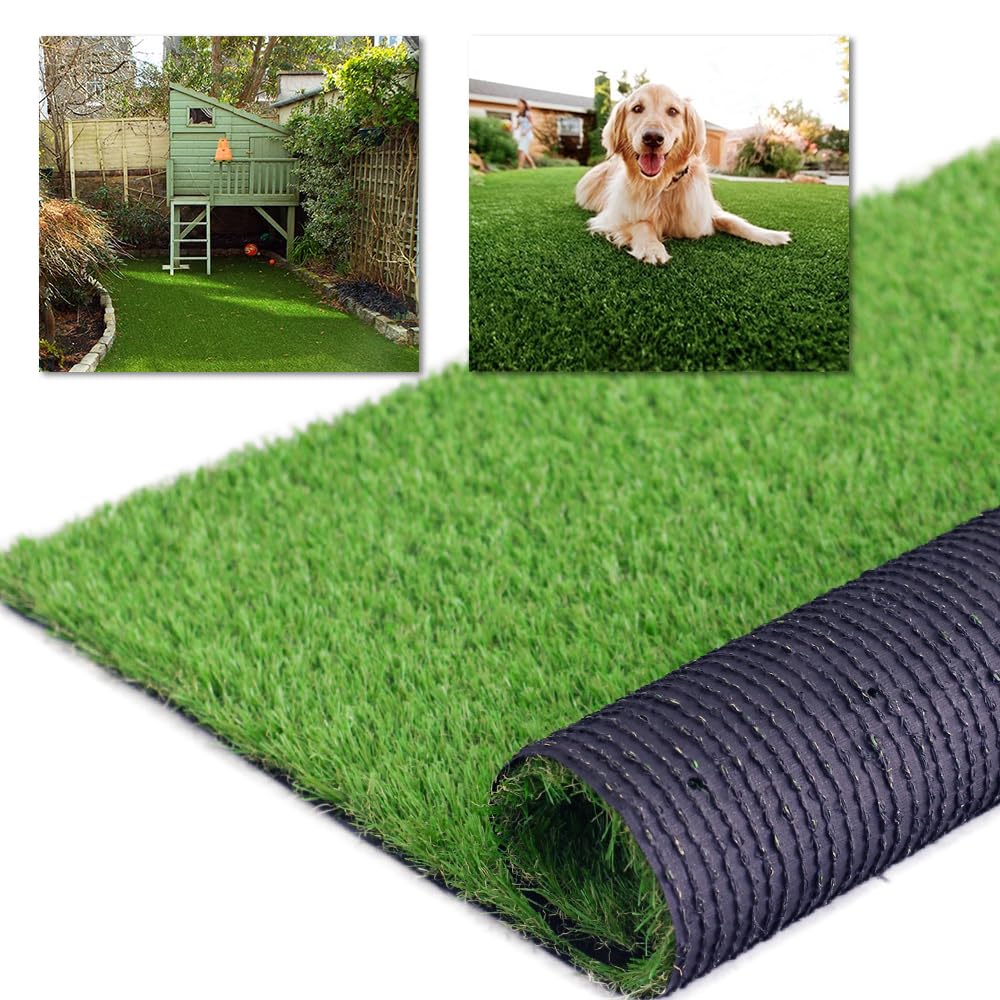 Boshuele artificial turf 3ft x 10ft with 1.38 inch pile for lush lawn look and comfort
