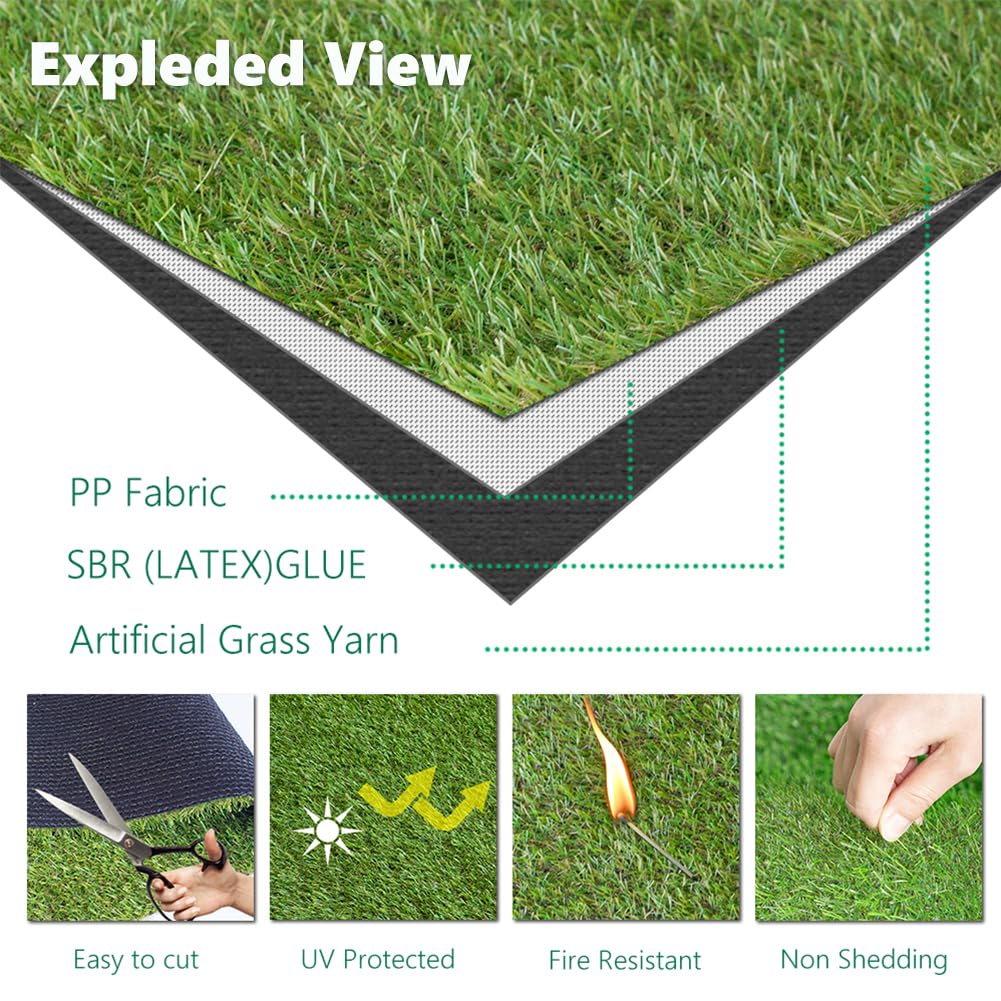 Boshuele backyard lawn rug adds greenery to patios and balconies