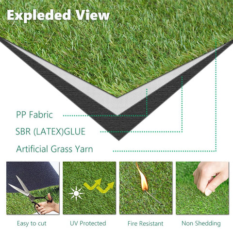 Boshuele backyard lawn rug adds greenery to patios and balconies