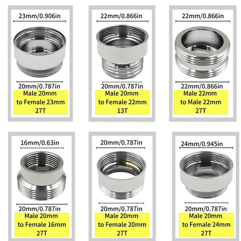 Bosicats brass faucet adapters in multiple sizes for flexible fittings