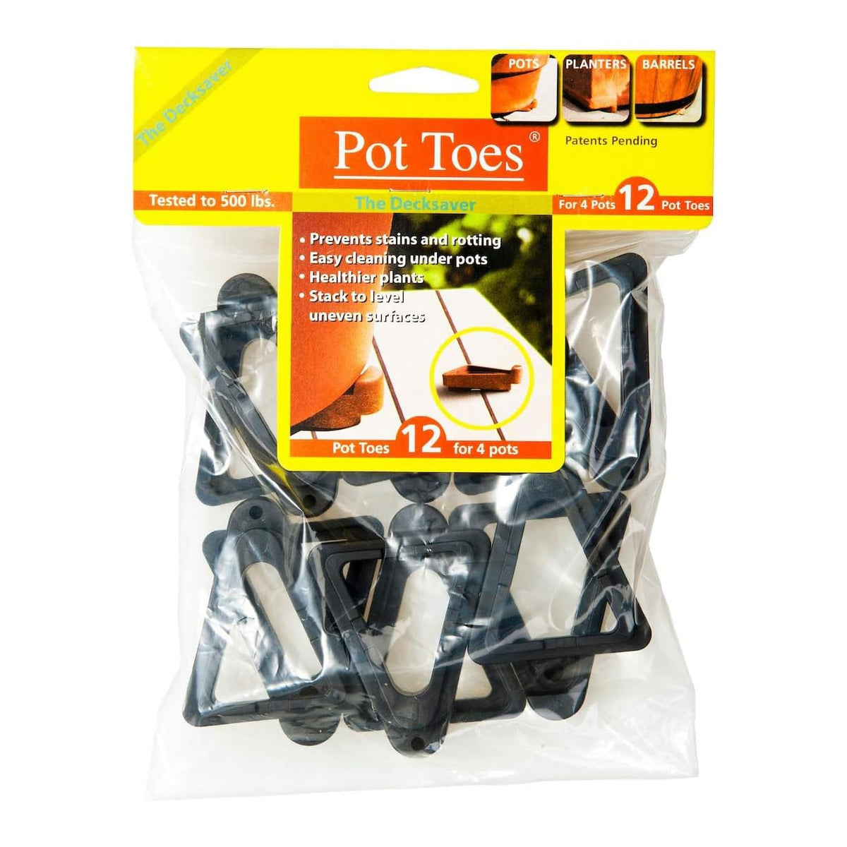 Bosmere Pot Toes under-pots lift for airflow and stain prevention.