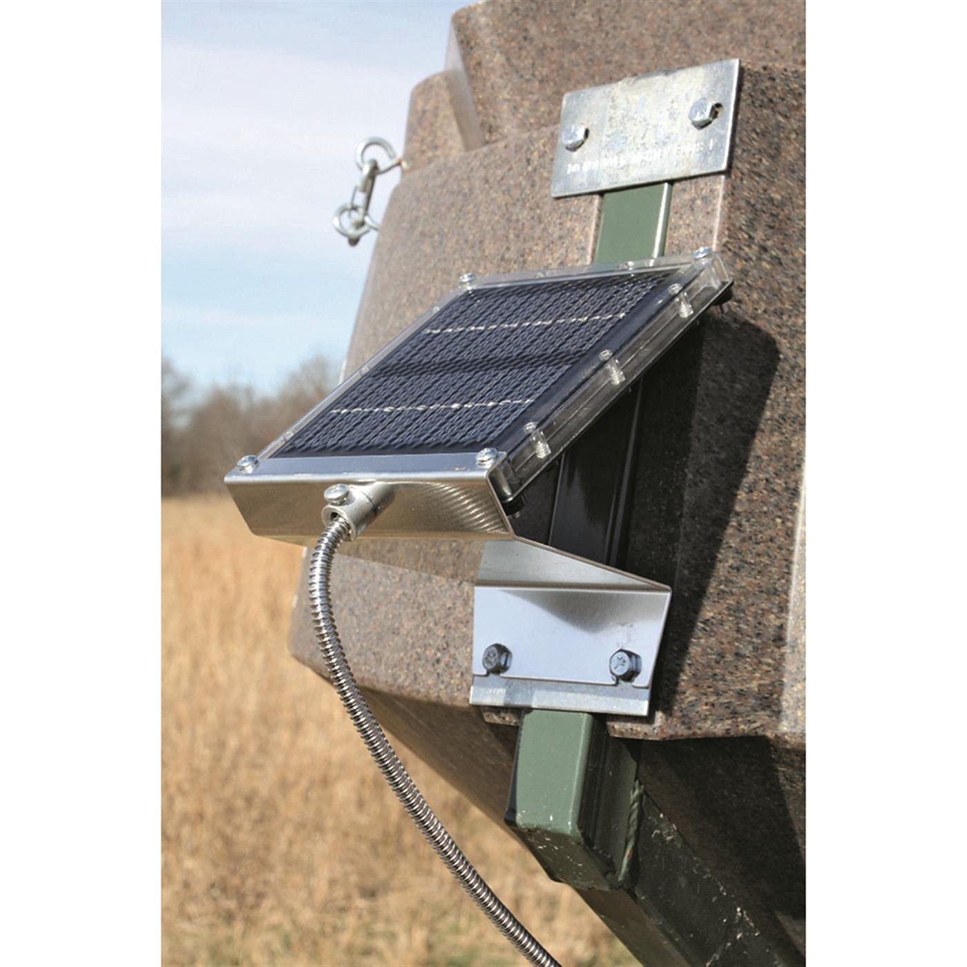 Boss Buck pre assembled 12V solar charger ready for feeder installation