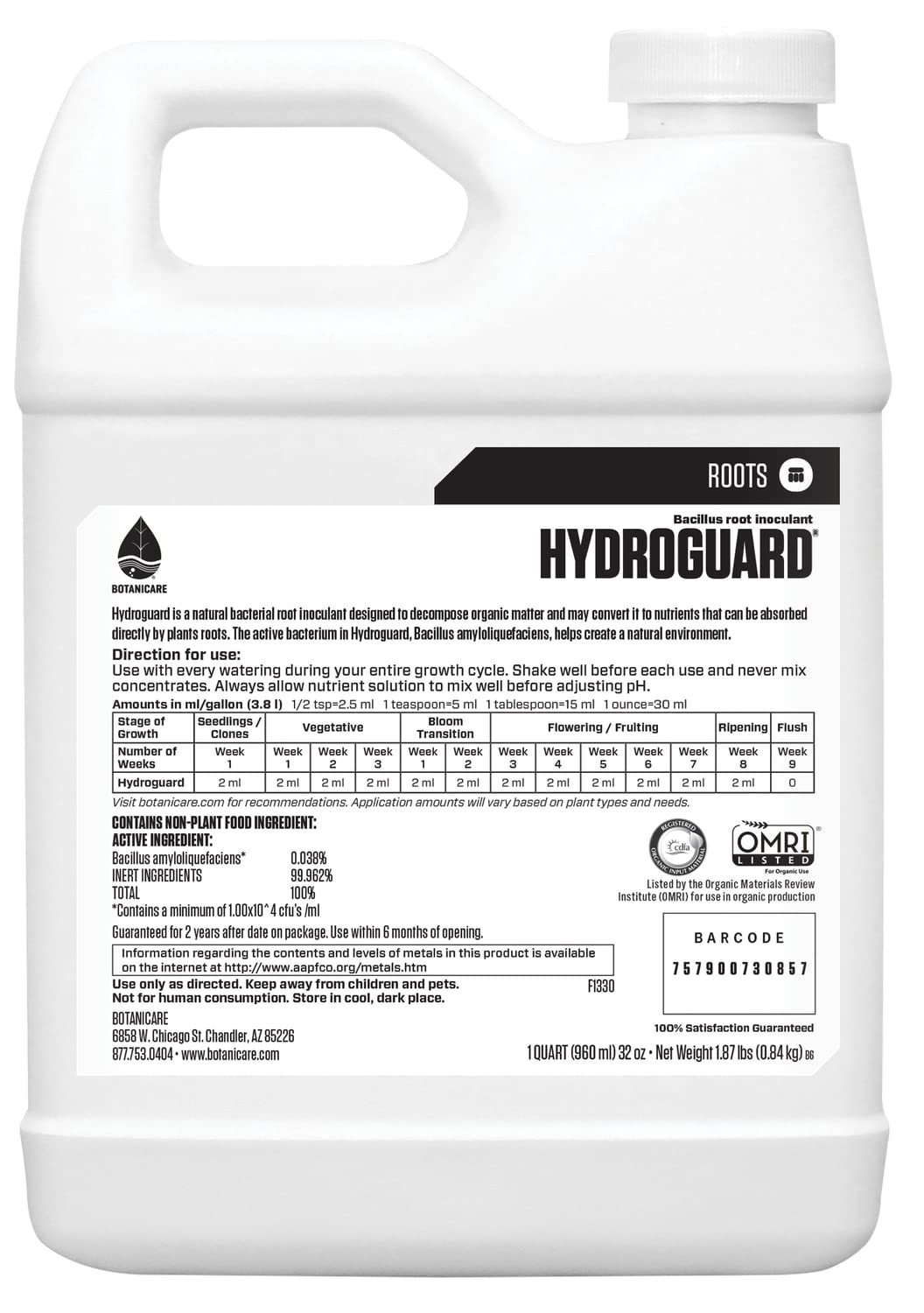 Close-up of Hydroguard being mixed with irrigation for nutrient-ready roots.