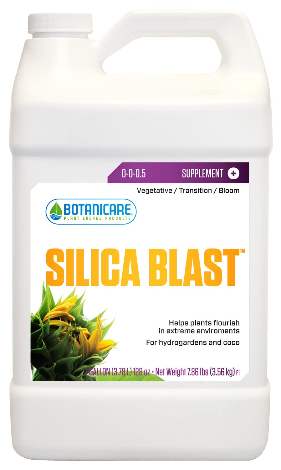 Botanicare Silica Blast bottle being poured to support healthy tissue in hydroponic setups.