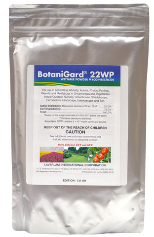 BotaniGard 22WP bottle - biological insecticide for pest control on crops.