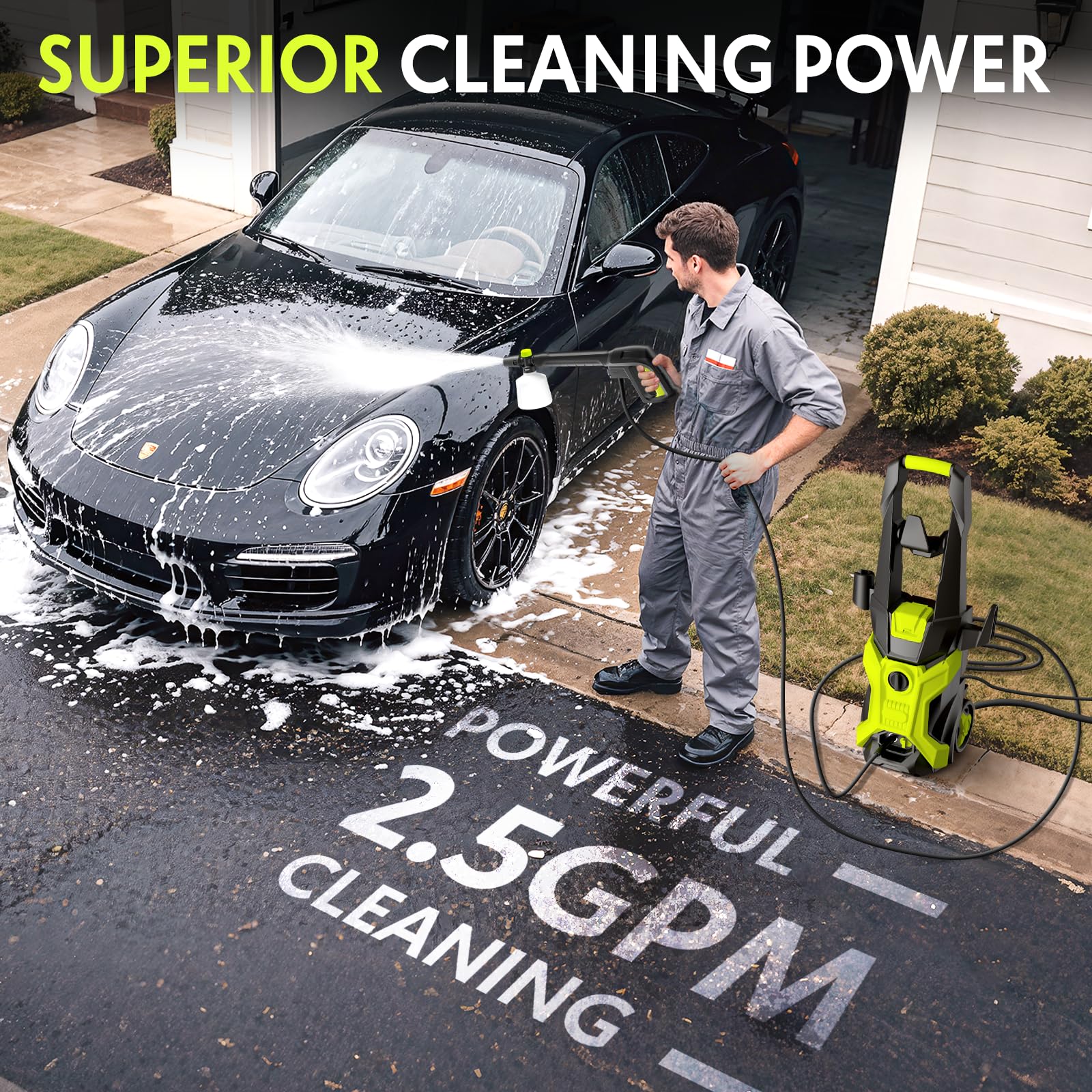 BothLin 2026 power washer dual-wheel system enables smooth mobility across outdoor surfaces