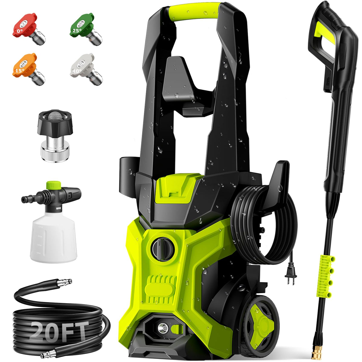BothLin 2026 power washer with 20ft hose extends reach for driveways and patios