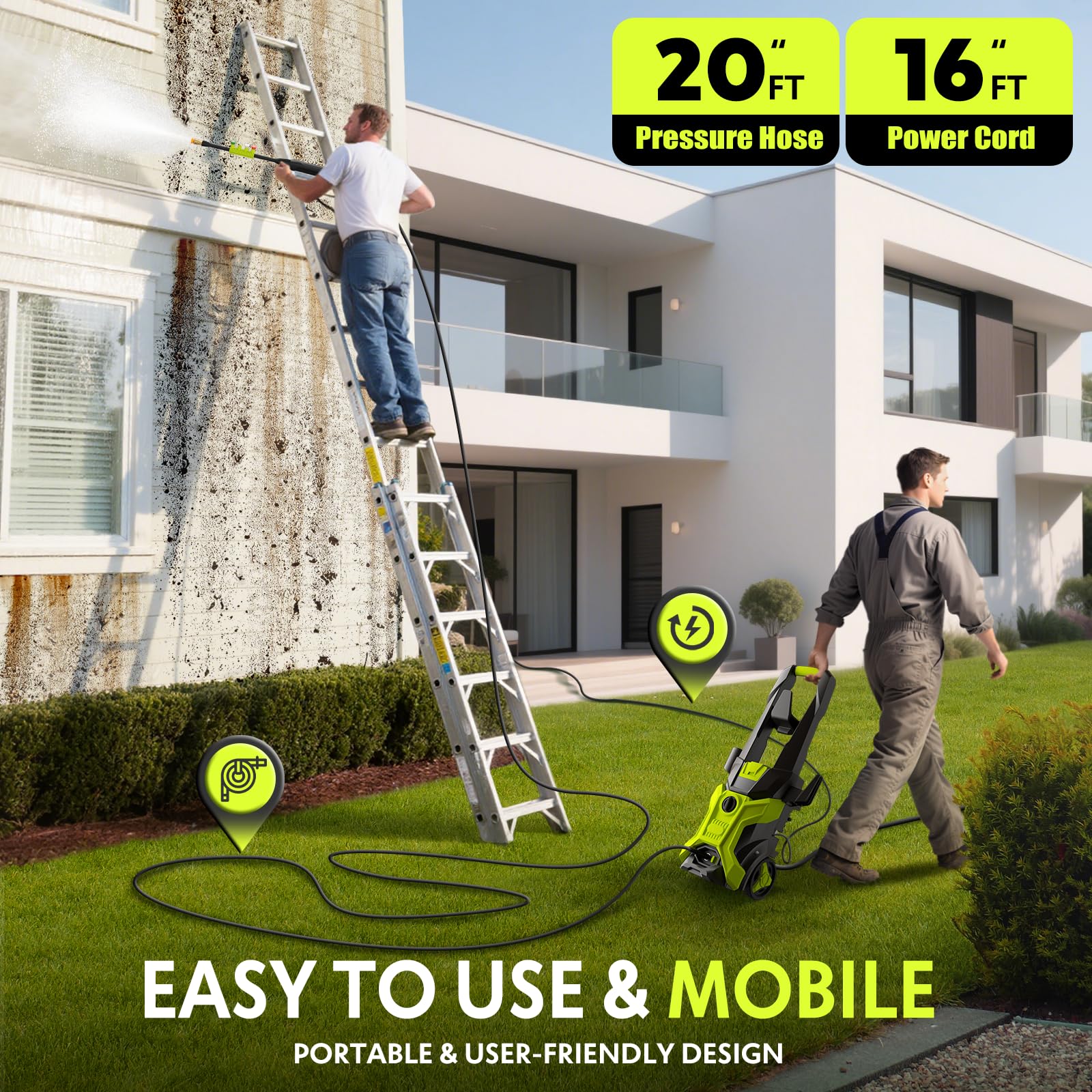 BothLin 2026 power washer with integrated cord hooks and nozzle holders