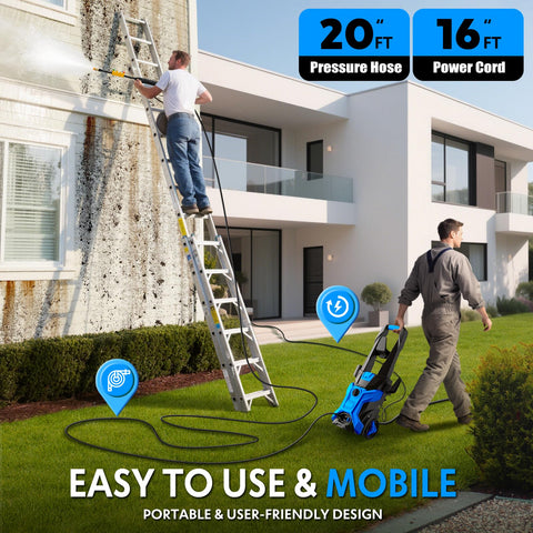 BothLin compact storage power washer keeps accessories organized after use.