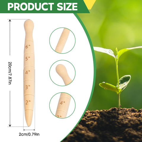Bothyi wooden dibber with 7.87-inch length for consistent depth