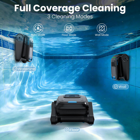 BOTLUXE PC10 cordless operation enables flexible pool cleaning.