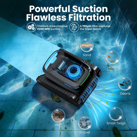 BOTLUXE PC10 dual-drive motors deliver stable, thorough scrubbing.
