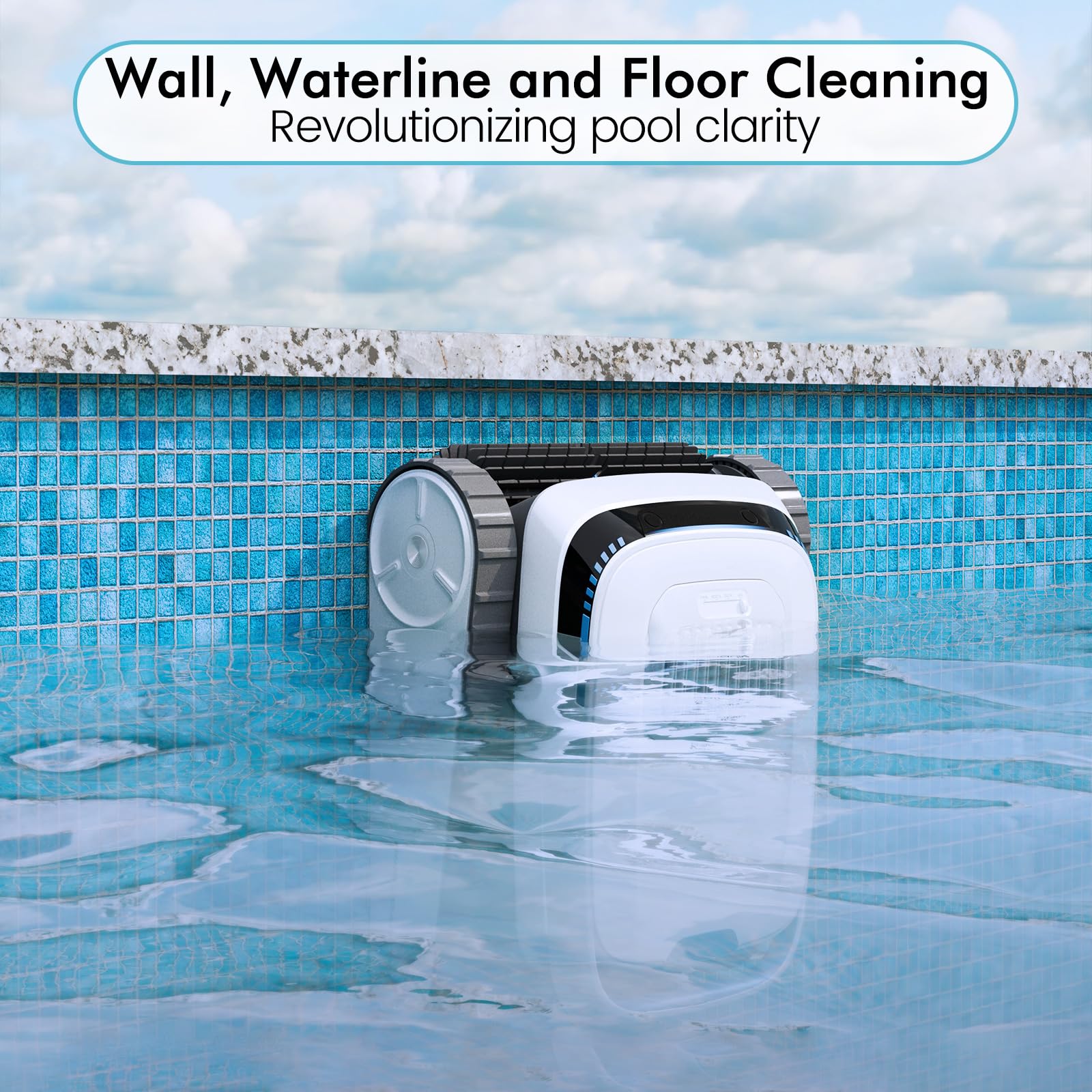 BOTLUXE pool vacuum 4L filter captures fine debris and fine particles.