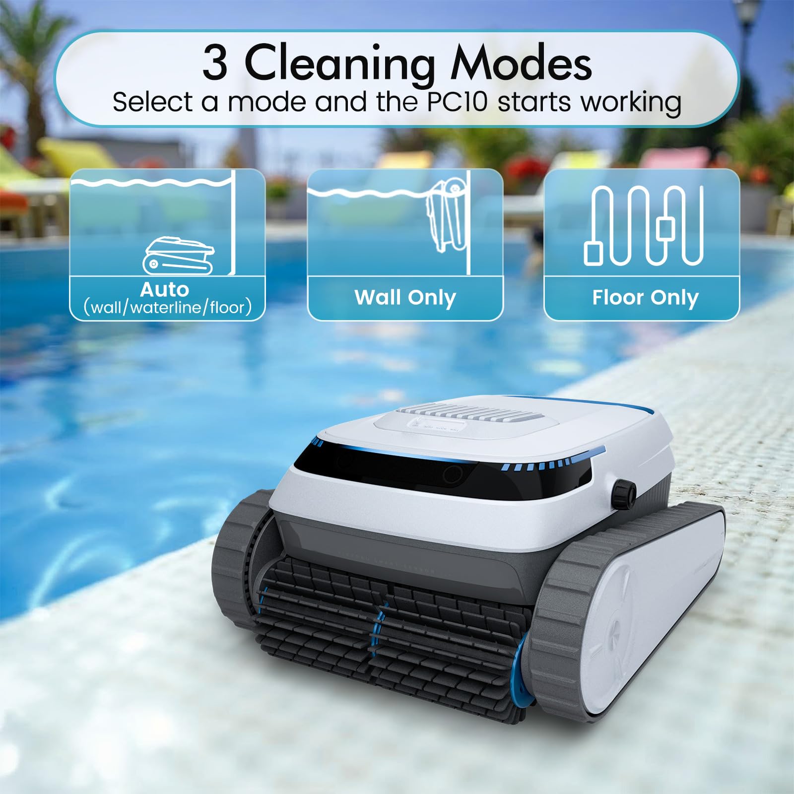 BOTLUXE pool vacuum cordless operation enables flexible, cable-free cleaning.
