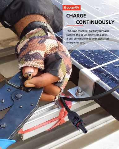 BougeRV copper-conductor extension reduces power loss in setups.