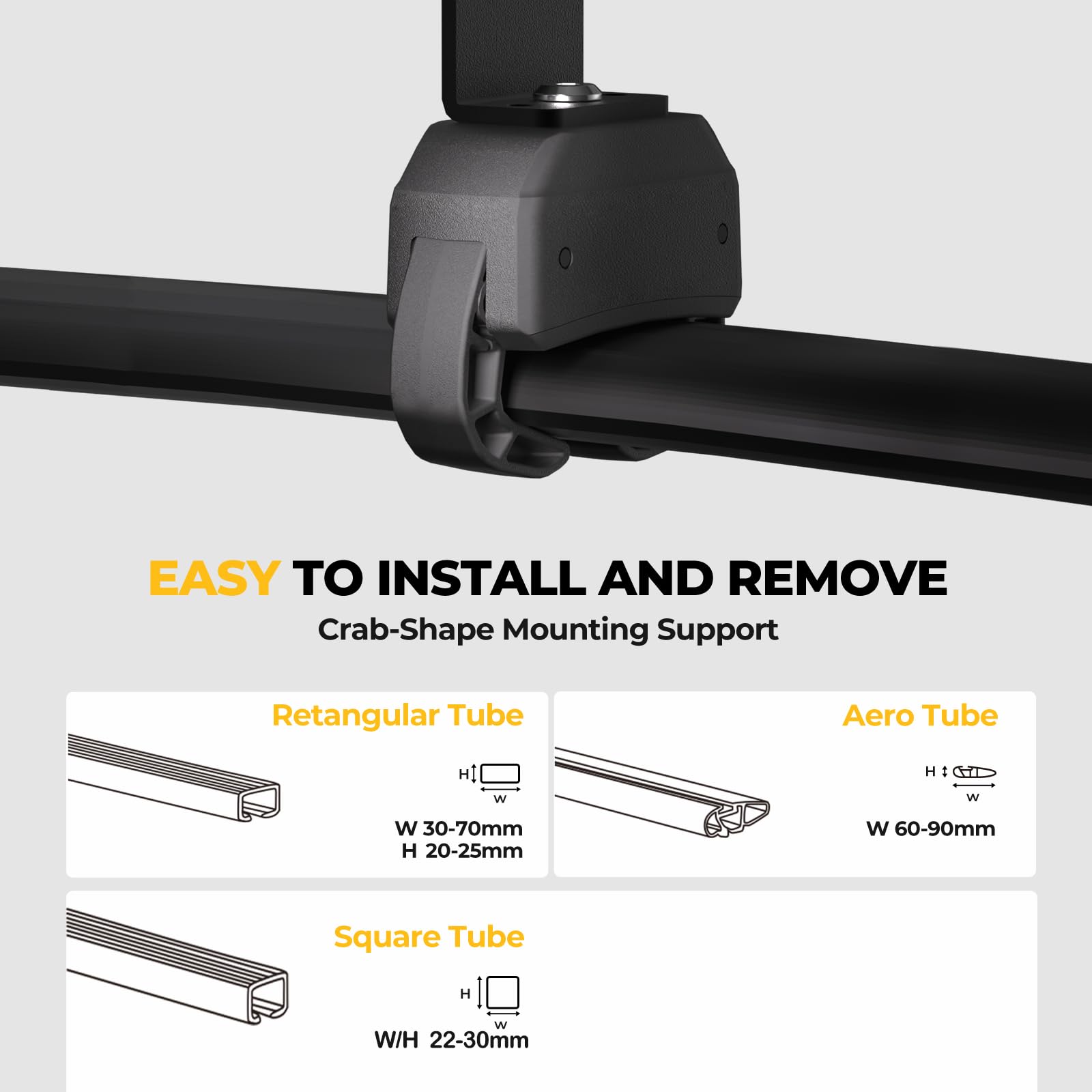 BougeRV crab mount rubber pads increase friction for secure mounting.