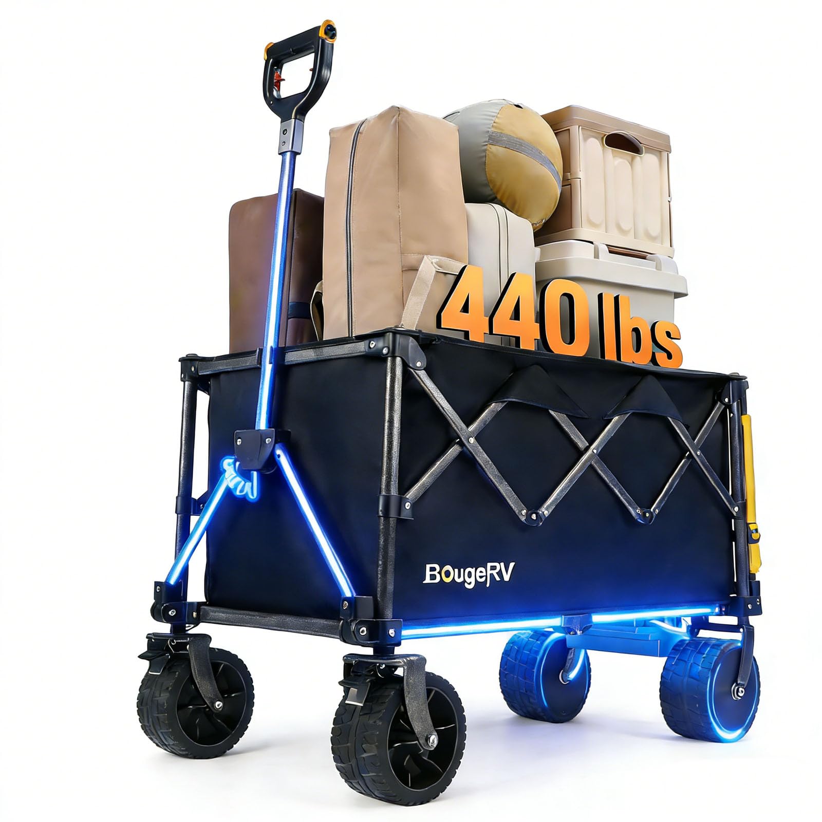 BougeRV electric utility wagon with 133Wh battery for easy outdoor transport.
