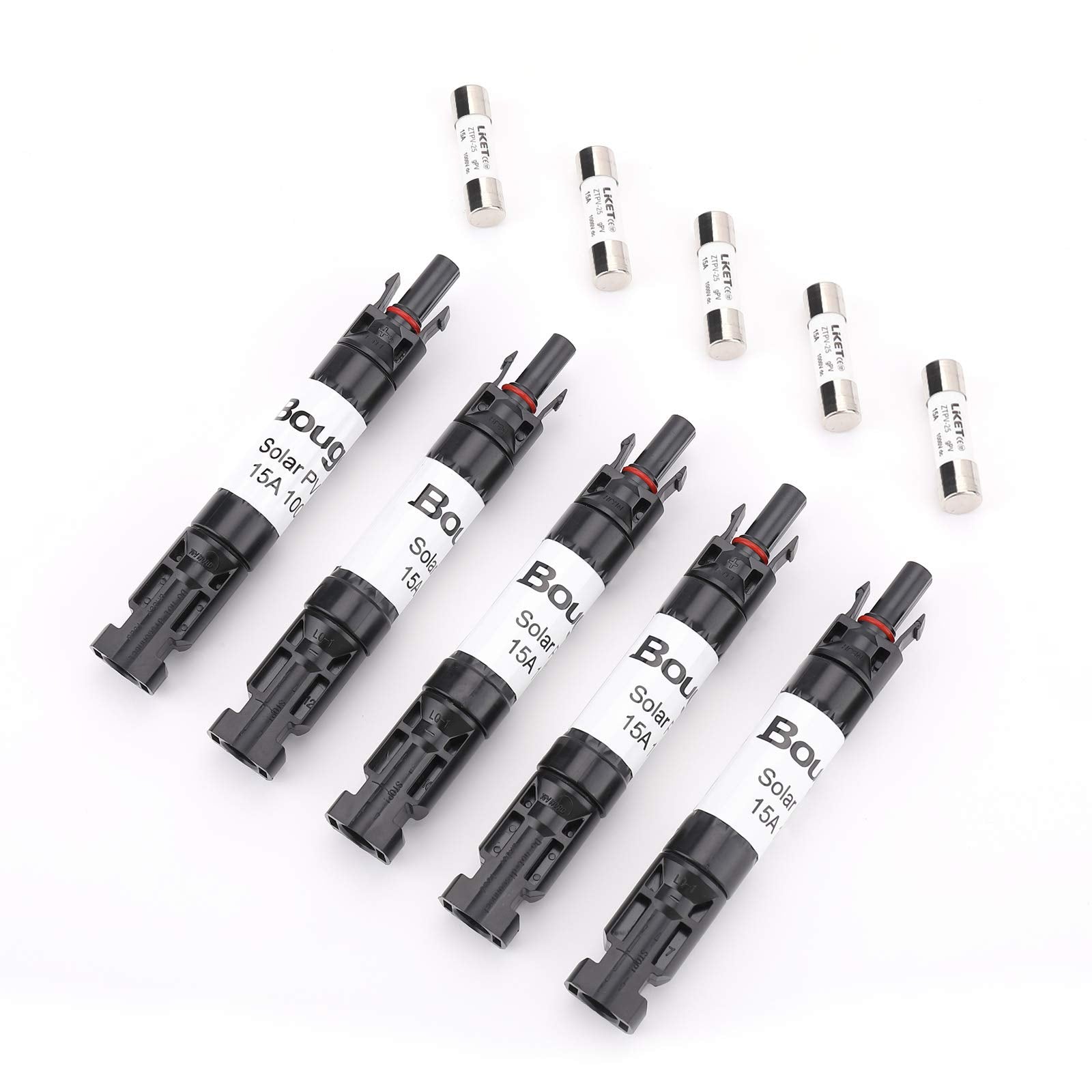 BougeRV inline fuse holder 15A for secure solar panel protection