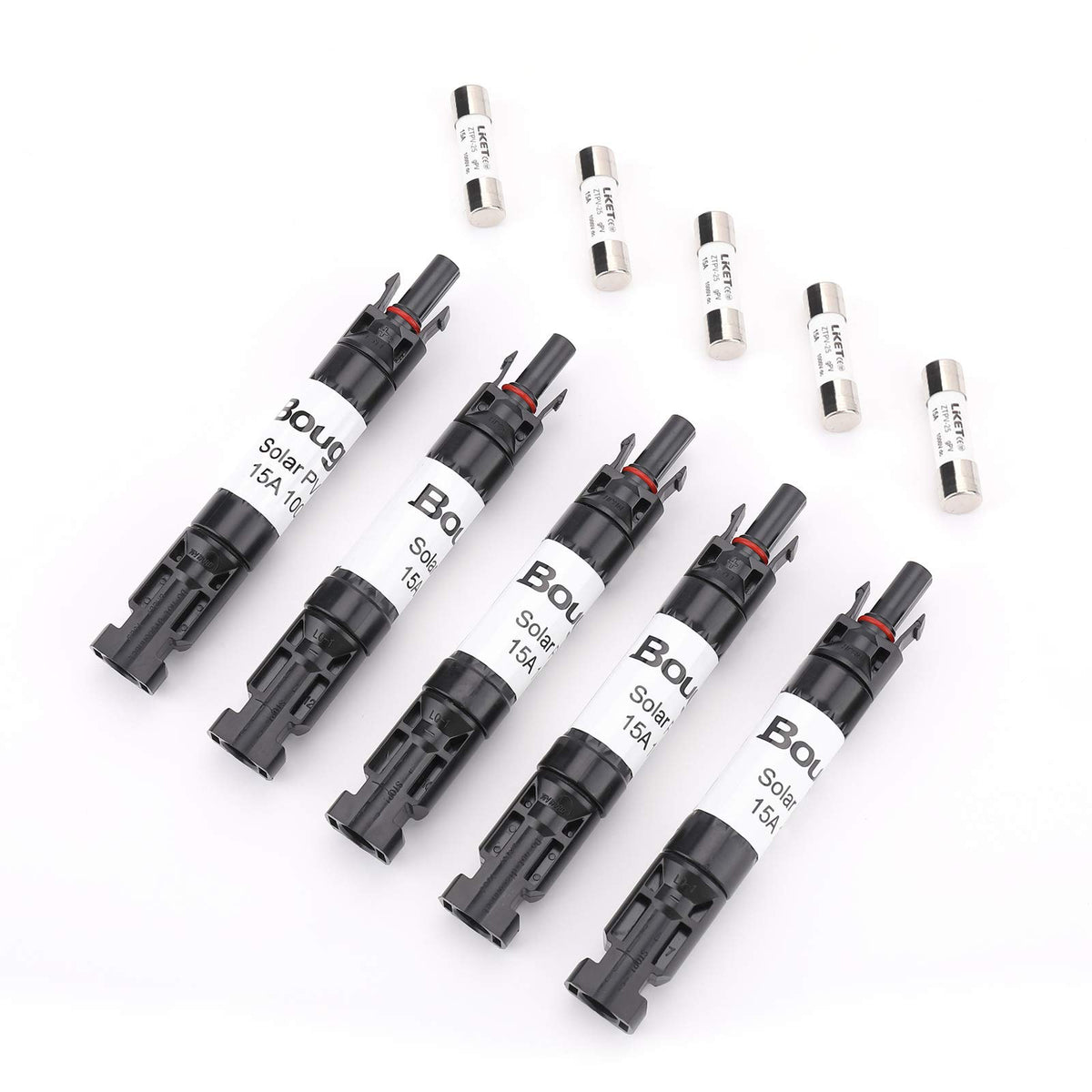 BougeRV inline fuse holder 15A for secure solar panel protection