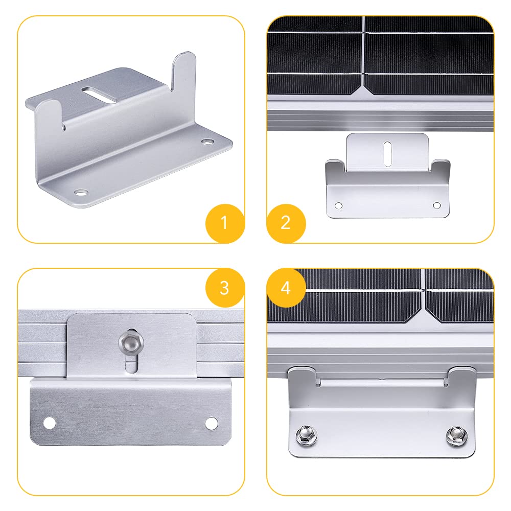 BougeRV four-bracket set ready for full solar panel installations.