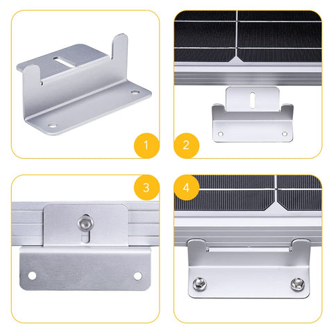 BougeRV four-bracket set ready for full solar panel installations.