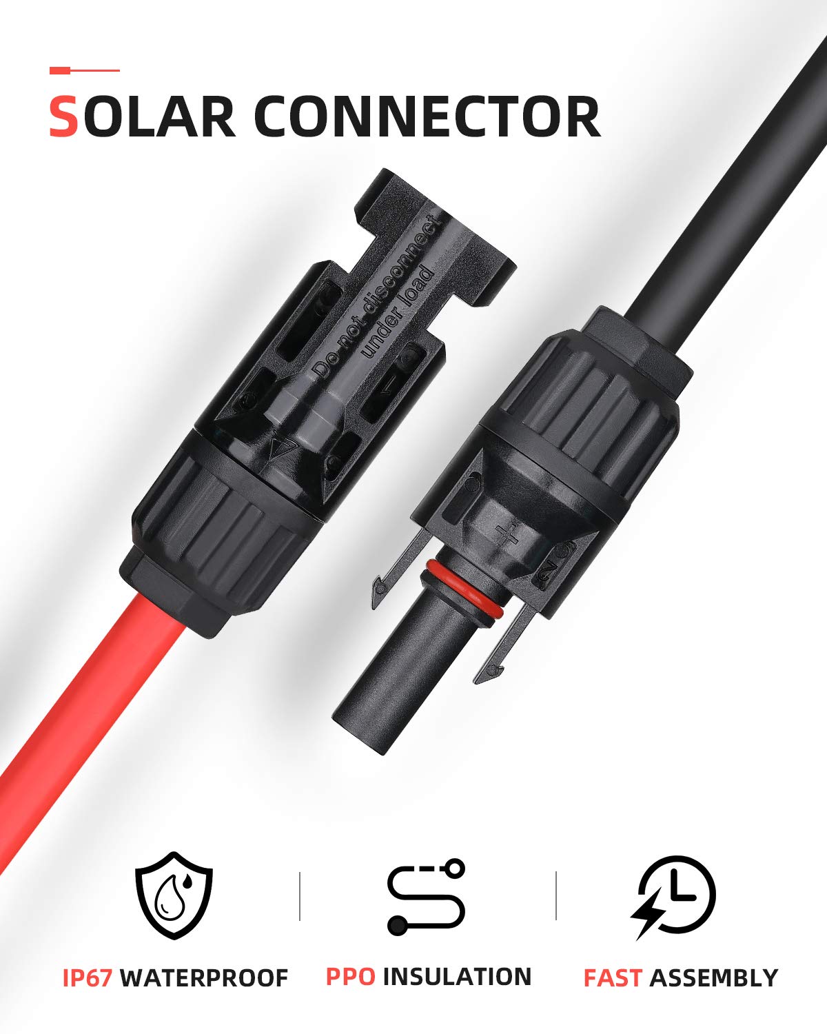 BougeRV solar panel extension supports simple panel-to-controller wiring.