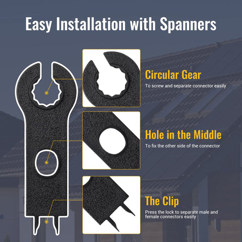 BougeRV solar connector spanners included for quick field adjustments