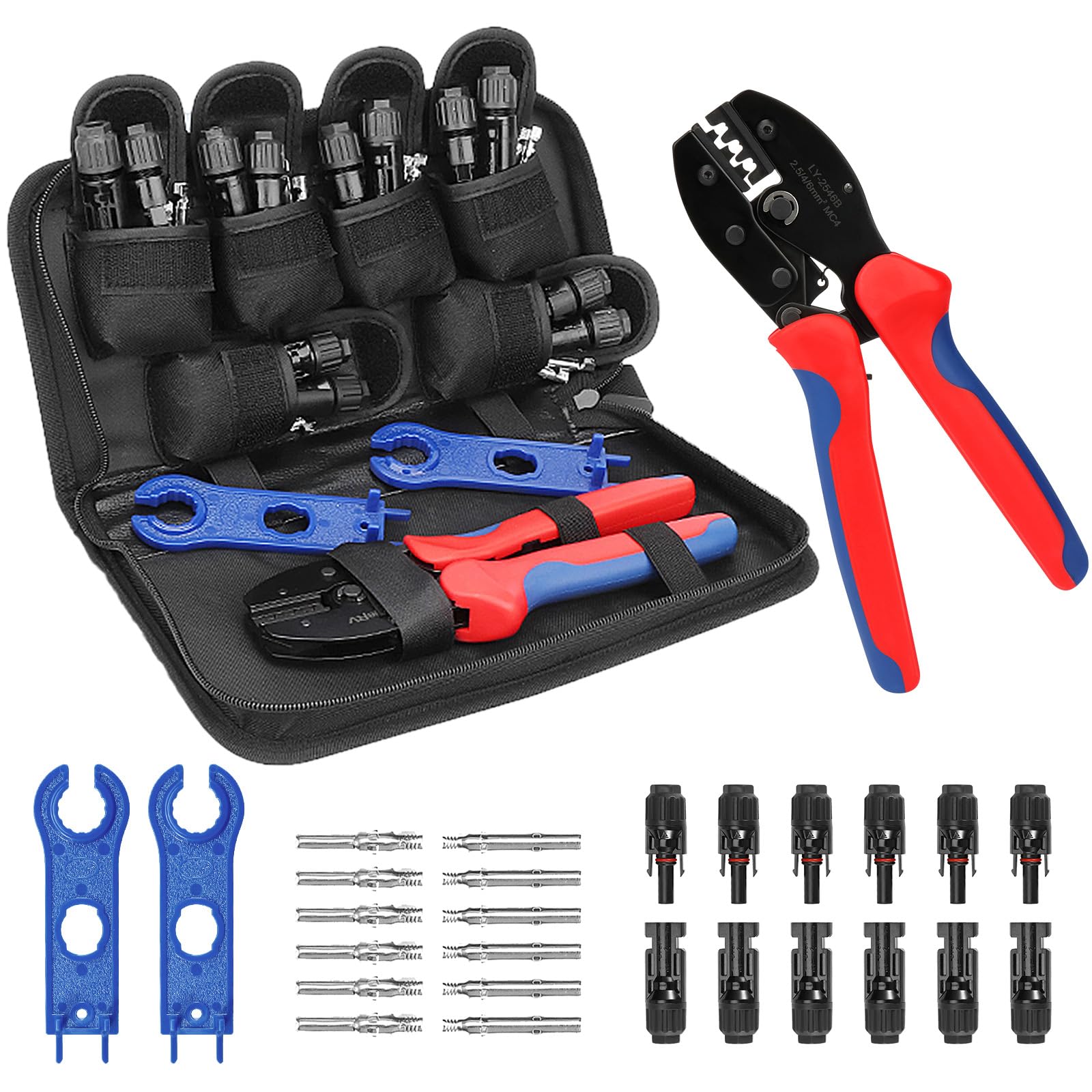 BougeRV Solar Crimper in hand with ergonomic grip for comfortable crimping.