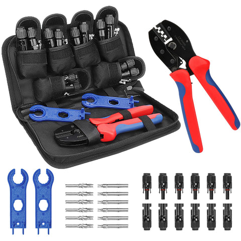 BougeRV Solar Crimper in hand with ergonomic grip for comfortable crimping.