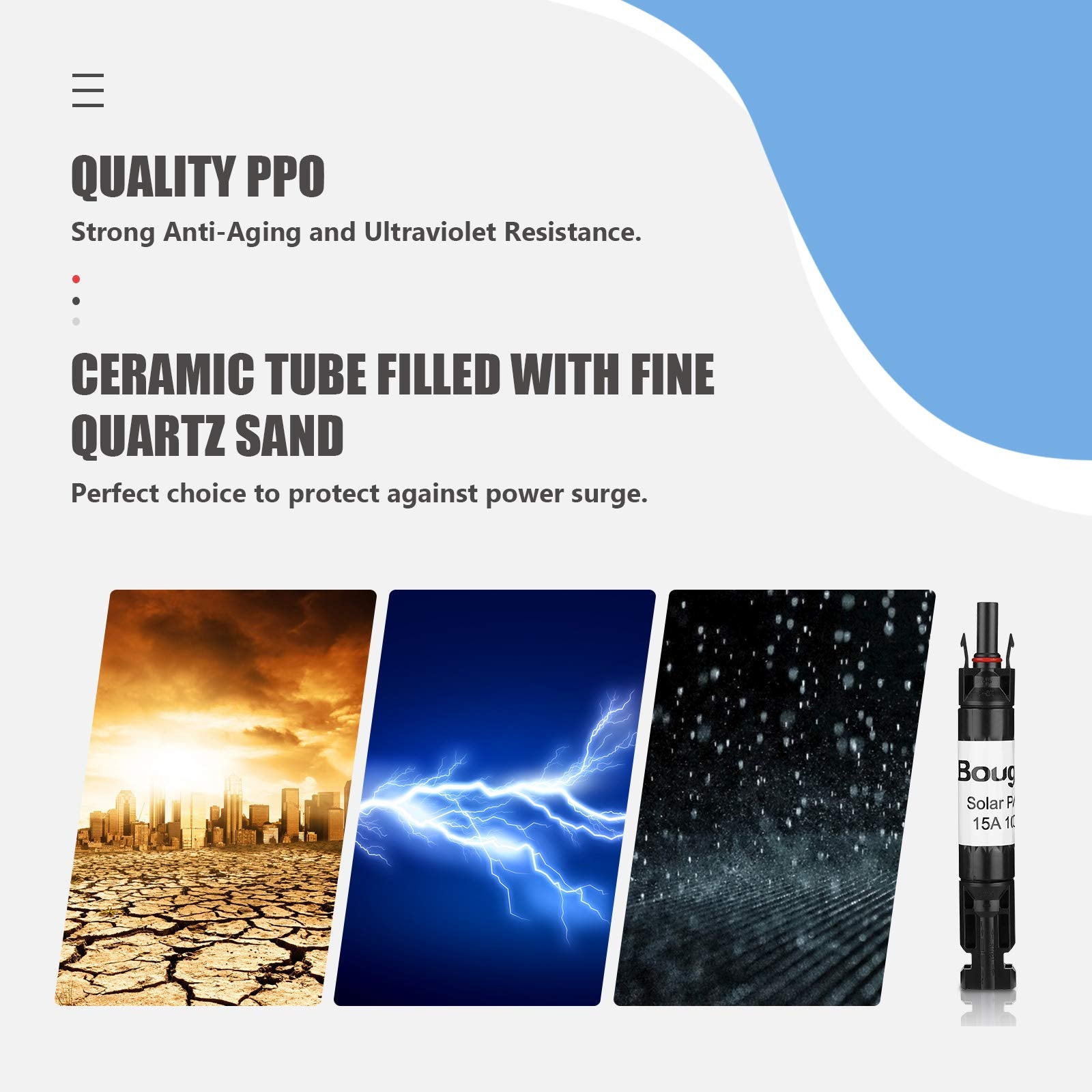 BougeRV solar panel fuse protection guards components from surges