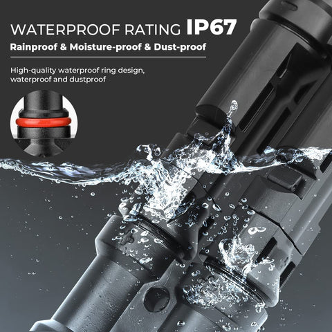 BougeRV F-to-MM Y connector enabling quick two-panel daisy chaining.
