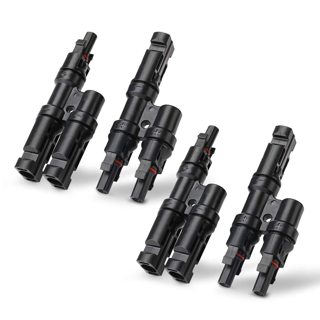 BougeRV M-to-FF Y connector for parallel wiring outdoors.