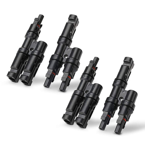 BougeRV M-to-FF Y connector for parallel wiring outdoors.