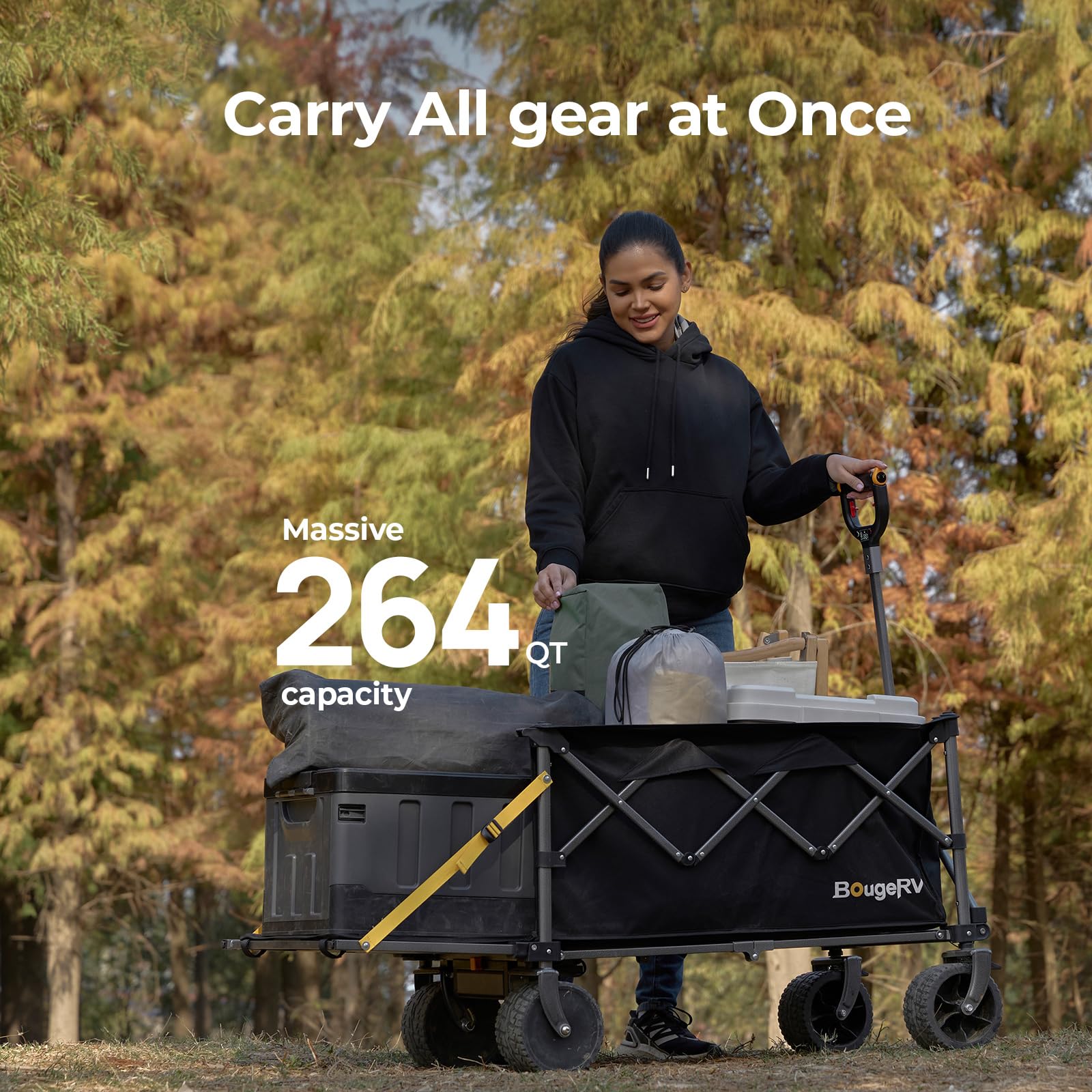 BougeRV wagon with expandable tailgate increases storage space.