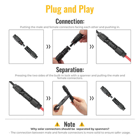 BougeRV weatherproof durable solar connectors for outdoor use